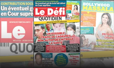 Voici la Une du Défi Quotidien de ce jeudi 19 novembre 2020