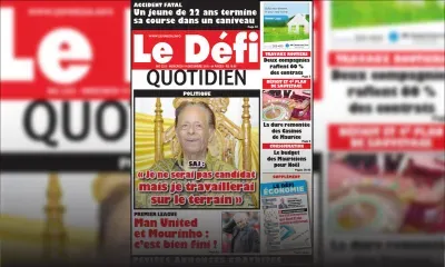 Voici la Une du Defi Quotidien de ce mercredi 19 décembre 2018