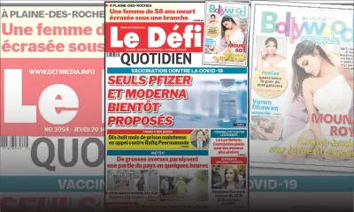 Voici la une du Défi Quotidien de ce jeudi 20 janvier 2022