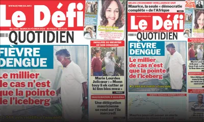 Voici la une du Défi Quotidien de ce Mardi 20 Février 2024