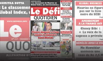 Voici la Une du Defi Quotidien de ce vendredi 20 juillet 2018