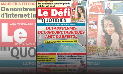 Voici la Une du Défi Quotidien de ce mardi 20 juillet 2021