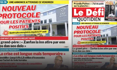 Voici la Une du Défi Quotidien de ce vendredi 20 Août 2021