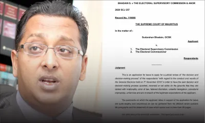 Contestation des résultats des élections : la demande de Judicial Review de Bhadain rejetée, voici le jugement 