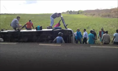 Grand-Baie : un van transportant des touristes finit dans un champ de canne