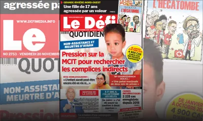 Voici la Une du Défi Quotidien de ce vendredi 20 novembre 2020