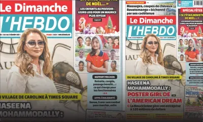 Voici la Une de Le Dimanche/L'Hebdo de ce Dimanche 21 Decembre 2025