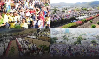 Une marée de fidèles déjà présente sur le site de Marie Reine de la Paix