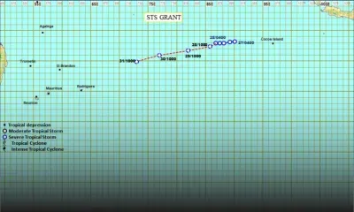 Météo : la forte tempête tropicale Grant à 3 200 km de Maurice