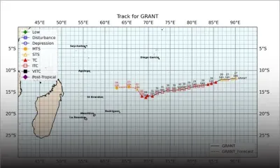 Cyclone Grant : pas d’influence directe sur Maurice au moins pour les deux prochains jours