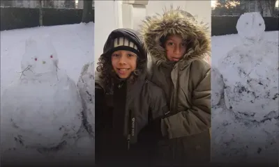 Paris sous la neige : deux jeunes Mauriciens créent leur bonhomme de neige… et partagent la magie avec Maurice
