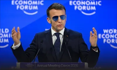 A Davos, Macron dit préférer "l'état de droit" et le "respect" à la "brutalité"