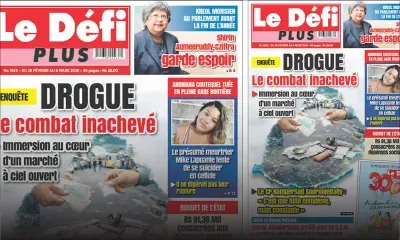 Voici la Une du Défi Plus.