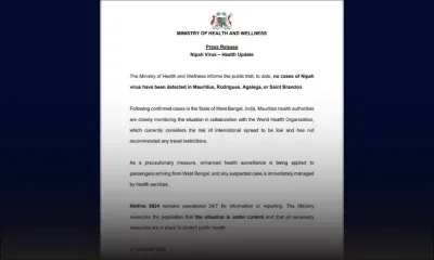 Nipah : aucun cas détecté à Maurice, mais la vigilance reste de mise