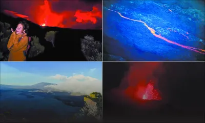Piton de la Fournaise : «La nuit s’est transformée en un théâtre incandescent»
