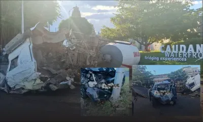 Accident impliquant un poids lourd et deux voitures au rond-point du Caudan : circulation perturbée