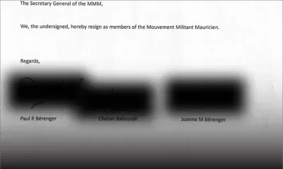 Paul Bérenger, Joanna Bérenger et Chetan Baboolall démissionnent du MMM