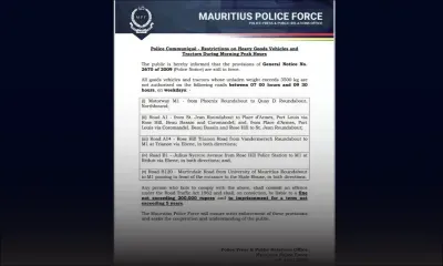 Restriction des poids lourds sur certaines routes aux heures de pointe : jusqu'à Rs 200 000 d’amende et cinq ans de prison