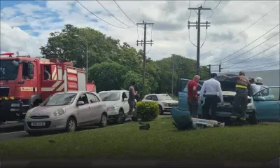 Mapou : accident au rond-point du stade Anjalay