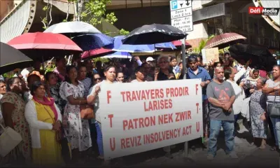 [En images] Port-Louis : manifestation de la FTU devant la Victoria House