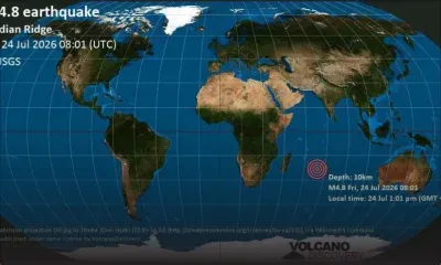 Un séisme de magnitude 4,8 enregistré au large de Maurice
