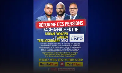 Au Cœur de l’Info – Réforme des pensions : face-à-face entre Kugan Parapen et Sanjeev Teeluckdharry