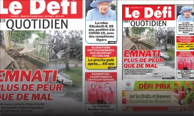 Voici la une du Défi Quotidien de ce lundi 21 février 2022