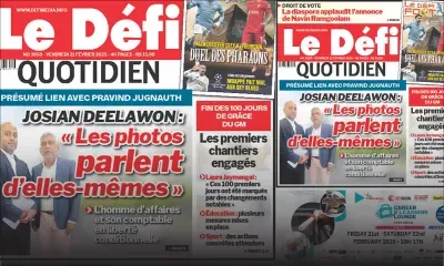 Voici la une du Défi Quotidien de ce Vendredi 21 Février 2025