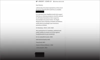 Covid -19 : appel à la vigilance aux parents d'élèves d'un collège d'État 