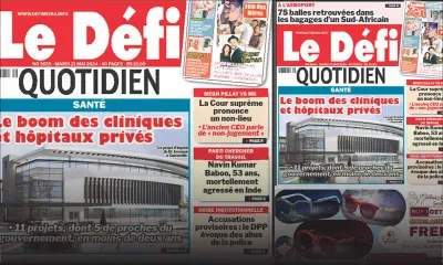 Voici la une du Défi Quotidien de ce Mardi 21 Mai 2024