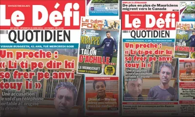 Voici la une du Défi Quotidien de ce Vendredi 21 Juin 2024