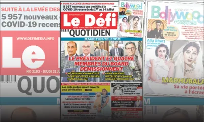 Voici la une du Défi Quotidien de ce jeudi 21 Juillet 2022