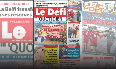 Voici la une du Défi Quotidien de ce Vendredi 21 juillet 2023