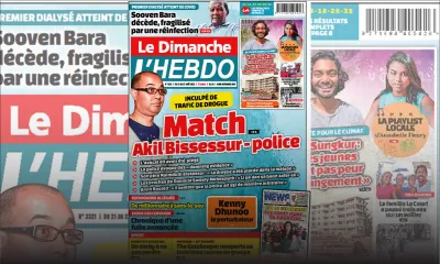 Voici la Une de Le Dimanche/L'Hebdo de ce dimanche 21 Août 2022