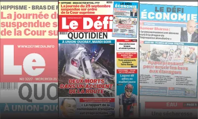 Voici la une du Défi Quotidien de ce mercredi 21 Septembre 2022