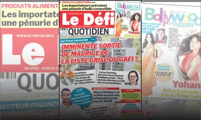 Voici la Une du Défi Quotidien de ce jeudi 21 Octobre 2021