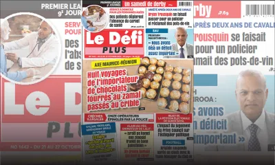 Voici la Une du Défi Plus de ce samedi 21 Octobre 2023
