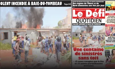 Voici la Une du Defi Quotidien de ce jeudi 21 novembre 2019