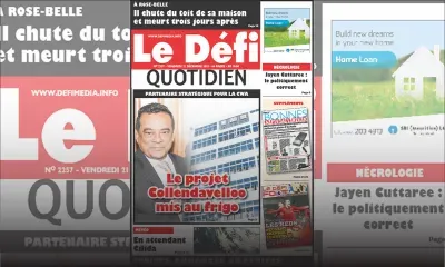 Voici la Une du Defi Quotidien de ce vendredi 21 décembre 2018