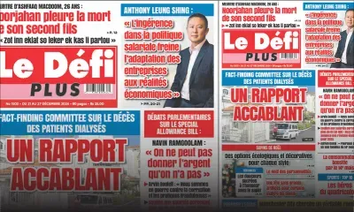 Voici la une du Défi Plus de ce Samedi 21 Décembre 2024