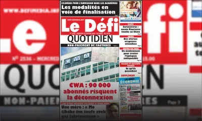Voici la Une du Défi Quotidien de ce mercredi 22 Janvier 2020