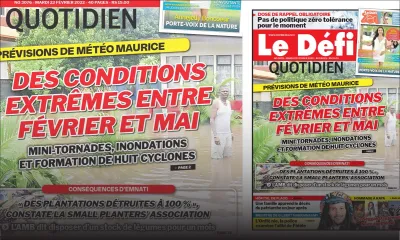 Voici la une du Défi Quotidien de ce mardi 22 février 2022