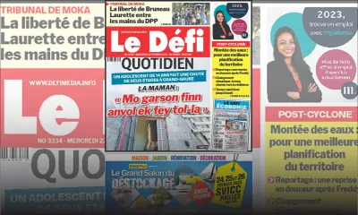 Voici la une du Défi Quotidien de ce Mercredi 22 Février 2023