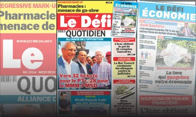 Voici la une du Défi Quotidien de ce Mercredi 22 Mars 2023