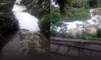 À St-Pierre: une rivière qui... mousse