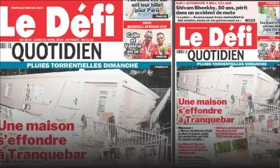 Voici la une du Défi Quotidien de ce lundi 22 Avril 2024