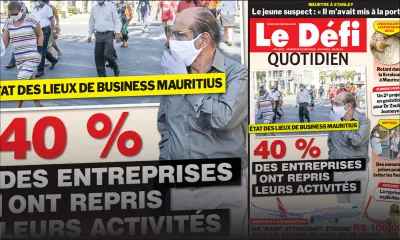 Voici la Une du Defi Quotidien de ce vendredi 22 mai 2020