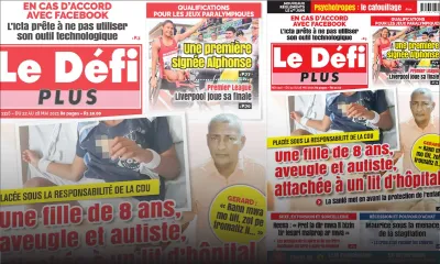 Voici la Une du Défi Plus de ce samedi 22 mai 2021
