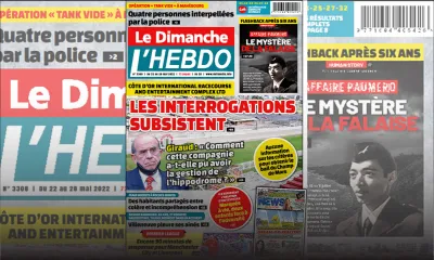 Voici la Une de Le Dimanche/L'Hebdo de ce dimanche 22 Mai 2022