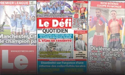 Voici la une du Défi Quotidien de ce Lundi 22 Mai 2023